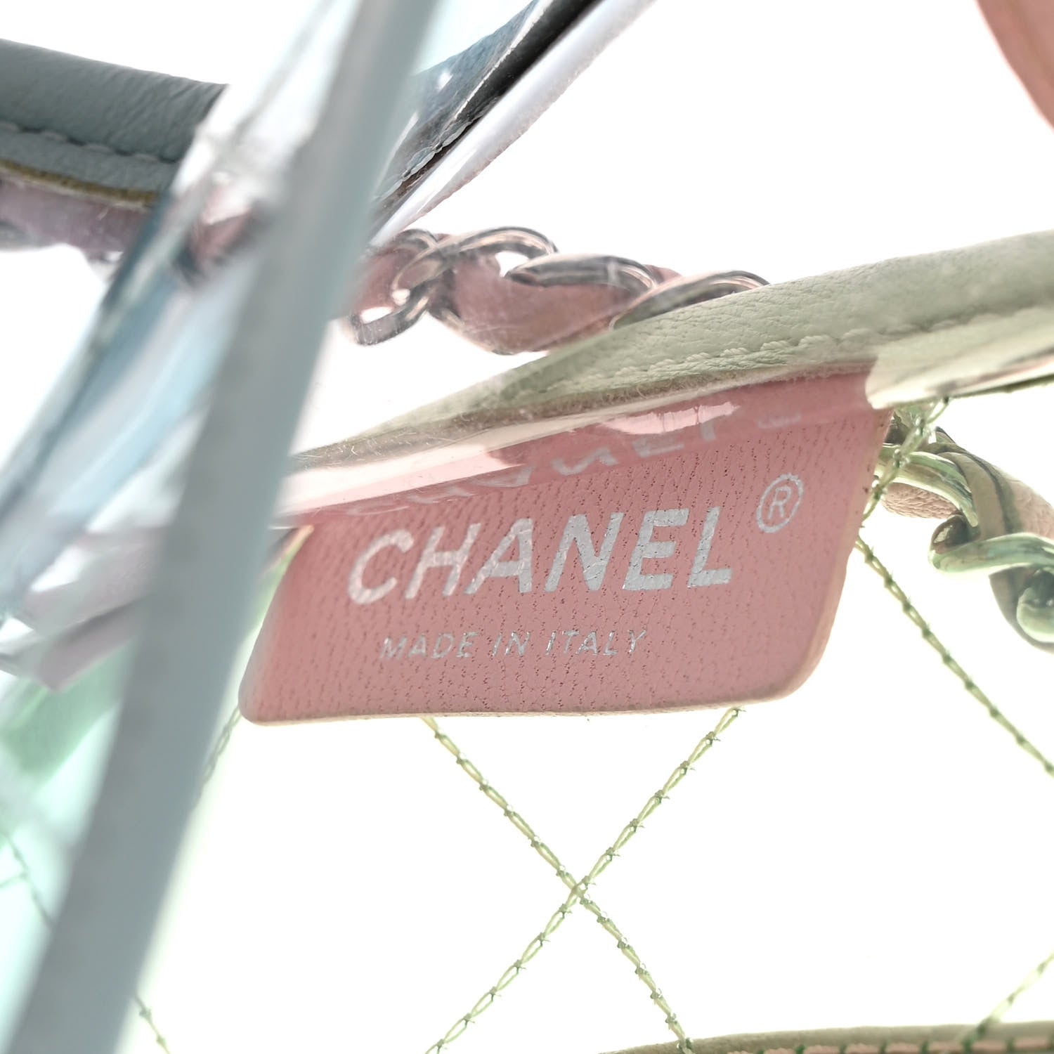 Chanel Lambskin PVC Quilted Medium Coco Splash Flap Blue Green 6 of 10