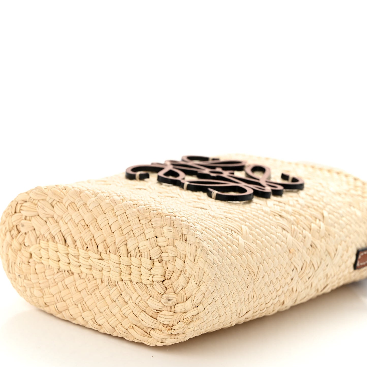 Calfskin Raffia Paulas Ibiza Square Bucket Bag Natural Tan