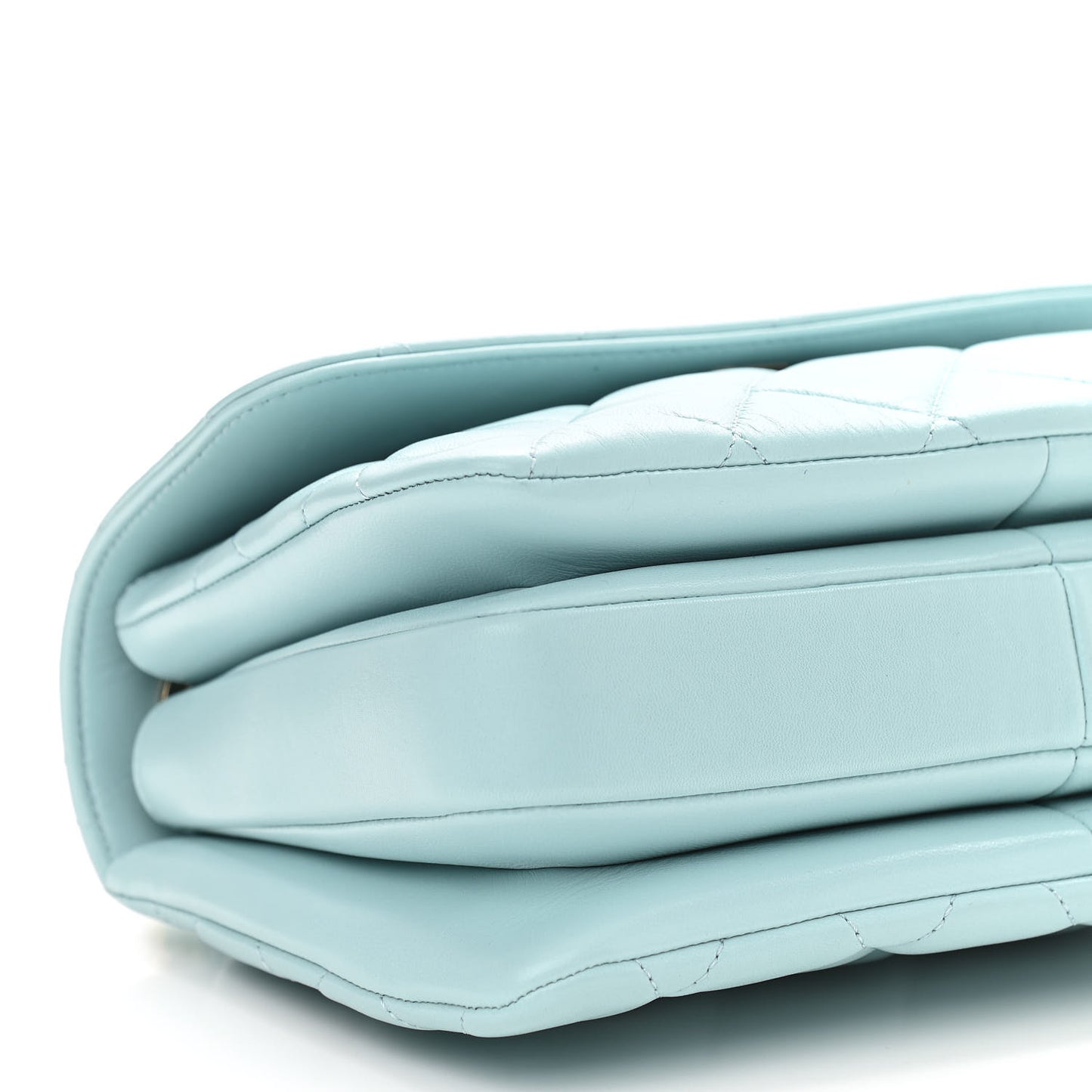 Lambskin Quilted Small Trendy CC Flap Dual Handle Bag Light Blue