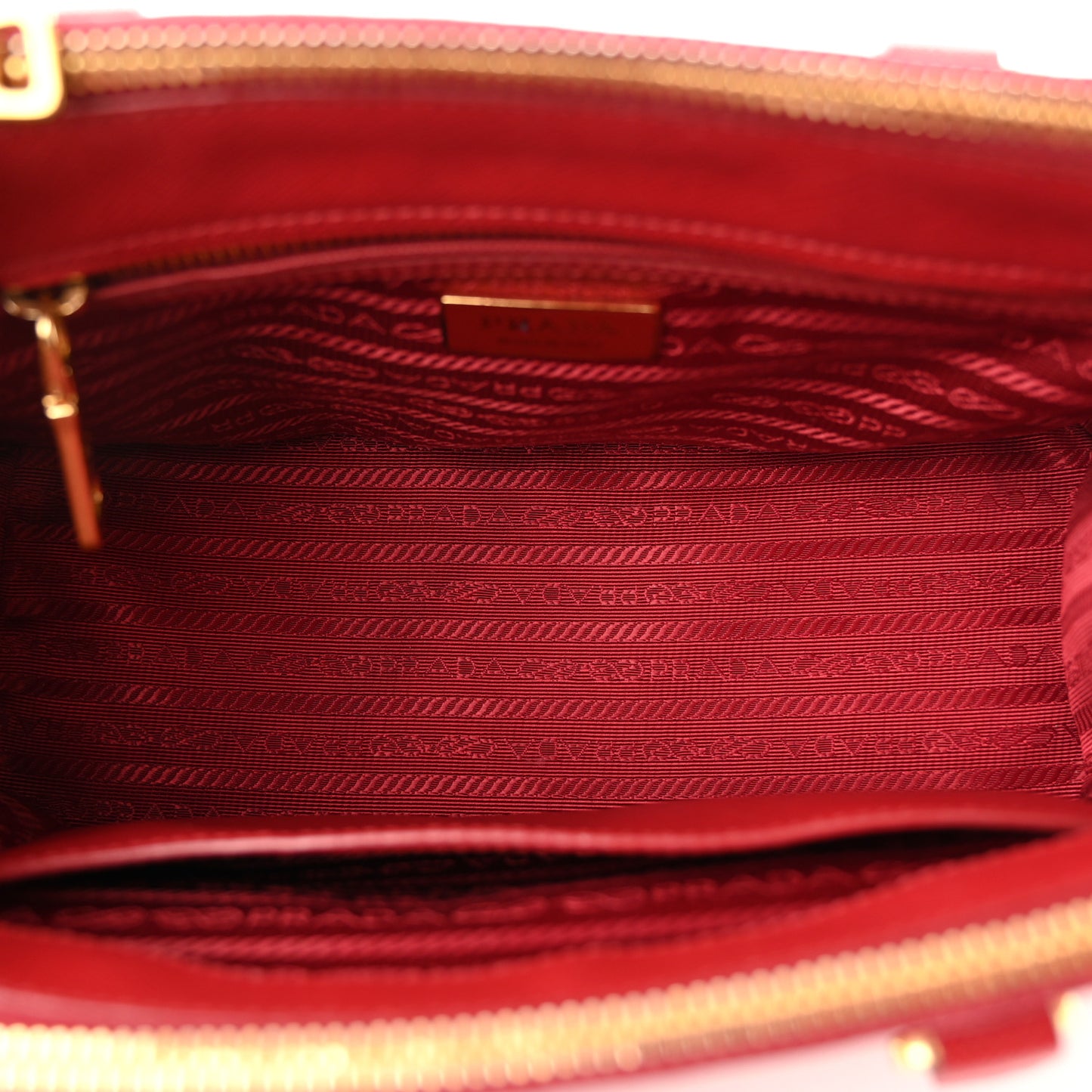 Saffiano Small Galleria Double Zip Tote Fuoco
