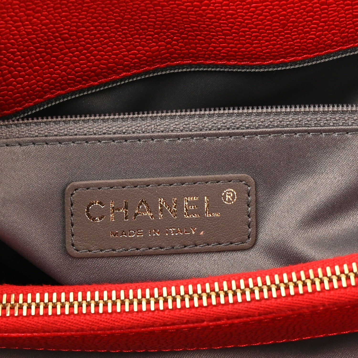 Chanel Caviar Quilted Grand Shopping Tote GST Red 6 of 15