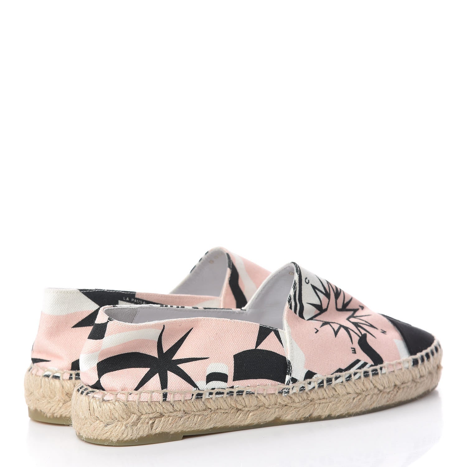 Chanel Fabric CC Espadrilles 38 Pink White Black 4 of 11