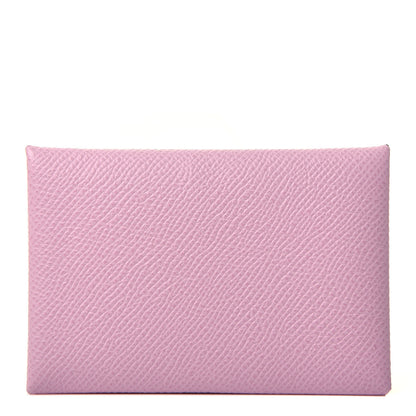 Hermes Epsom Calvi Card Case Mauve Sylvestre 1 of 7