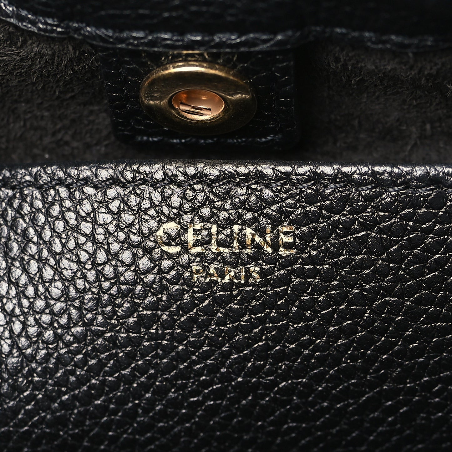 Calfskin Cuir Small Triomphe Cabas Drawstring Black