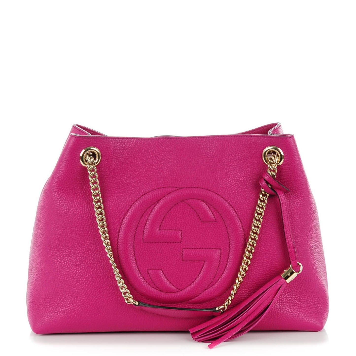 Cellarius Calfskin Medium Soho Chain Shoulder Bag Bright Bouganville