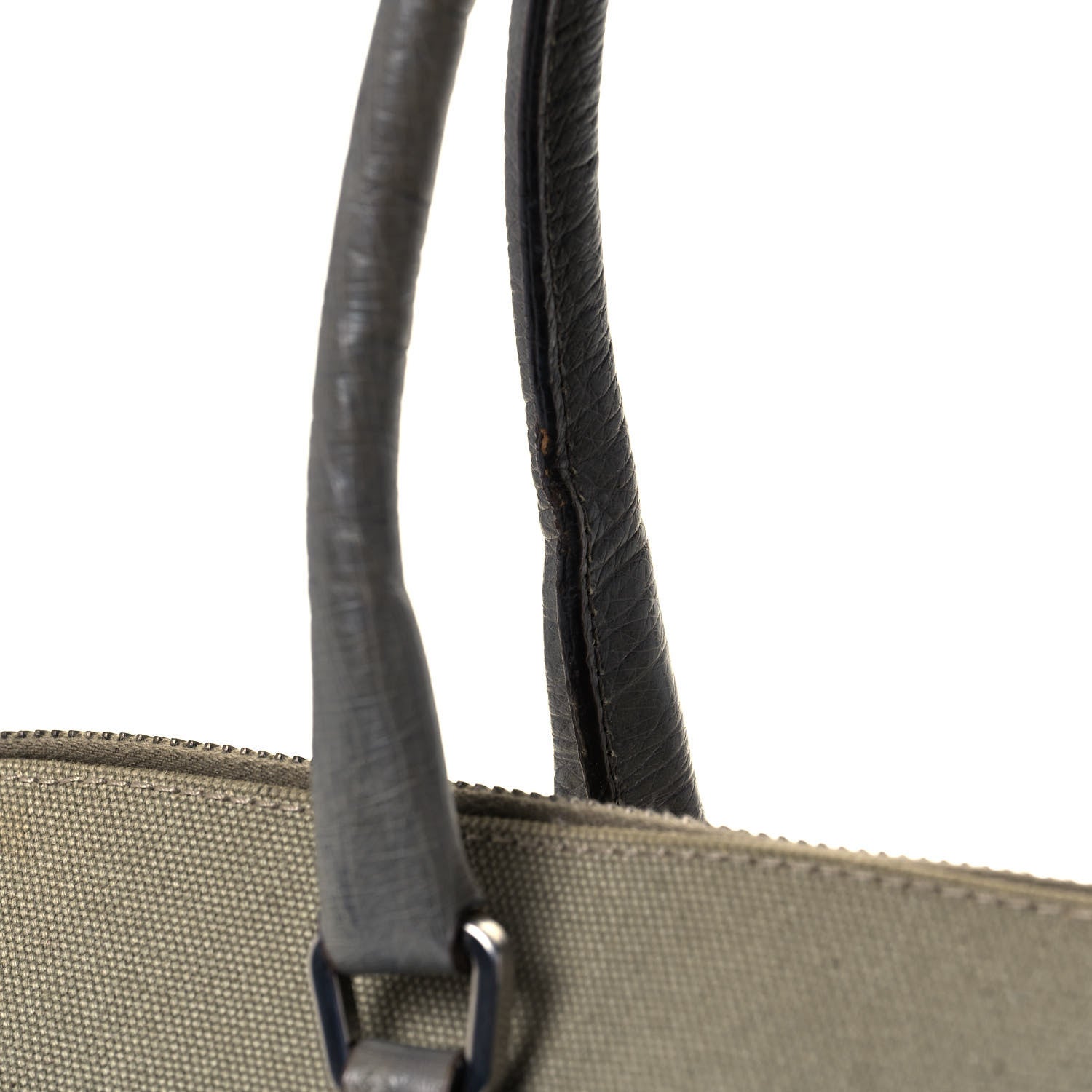 Prada Canvas Ostrich Frame Bowler Green Mecurio 18 of 19