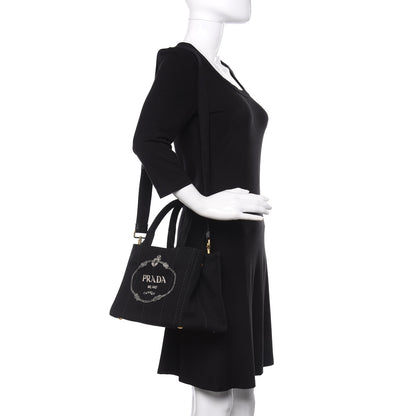 Prada Canapa Small Logo Tote Black 2 of 9