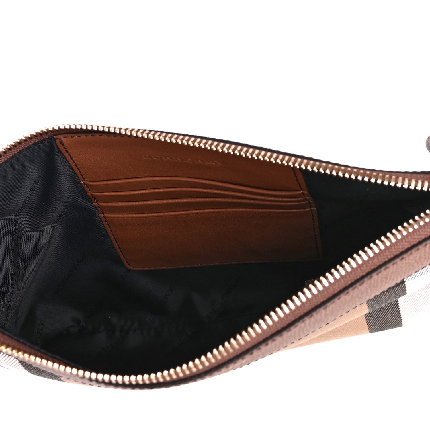 Burberry House Check Derby Peyton Crossbody Clutch Bag Tan 4 of 4
