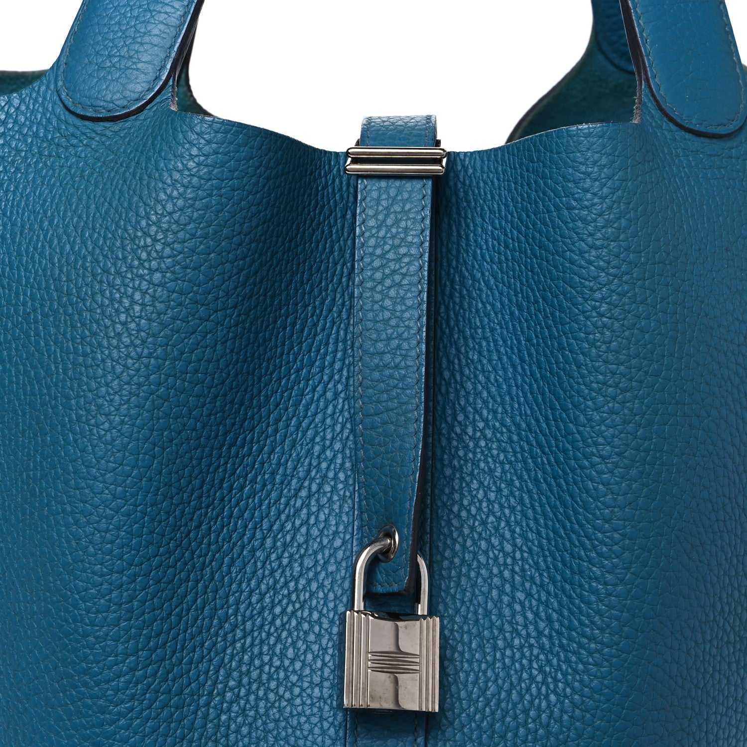 Hermes Taurillon Clemence Picotin Lock 26 GM Turquoise 8 of 11