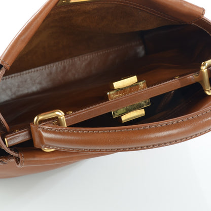 Fendi Vitello Saddle Medium Peekaboo Iconic Satchel Siena 5 of 8