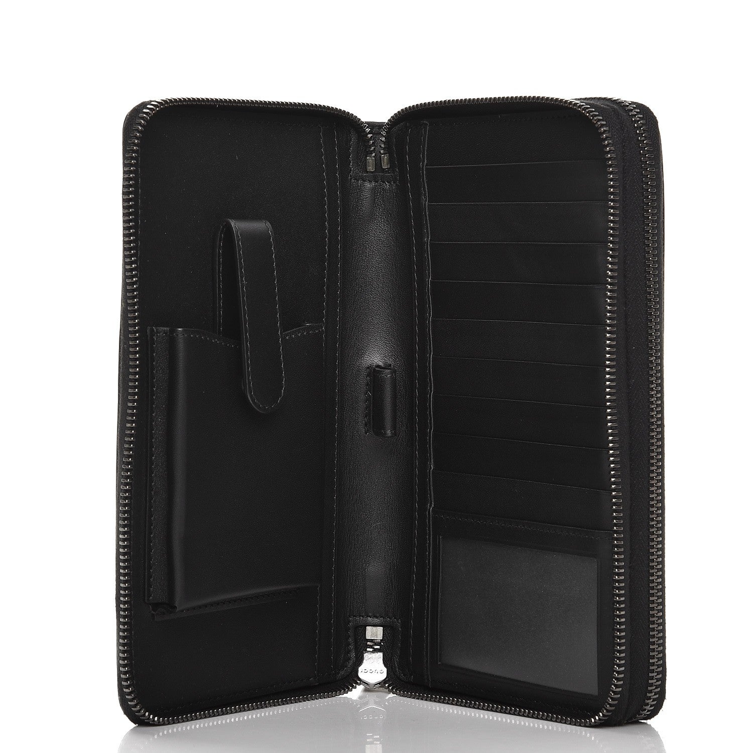 Gucci GG Supreme Monogram Travel Document Case Black Grey 5 of 8