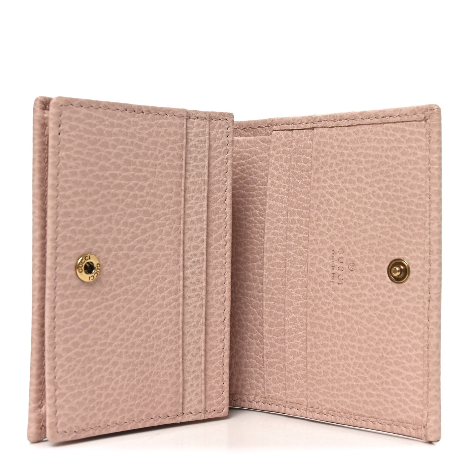 Gucci Pebbled Calfskin Butterfly Card Case Perfect Pink 1853541