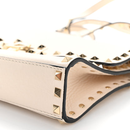 Valentino Garavani Vitello Medium Rockstud Flip Lock Crossbody Bag Light Ivory 9 of 10