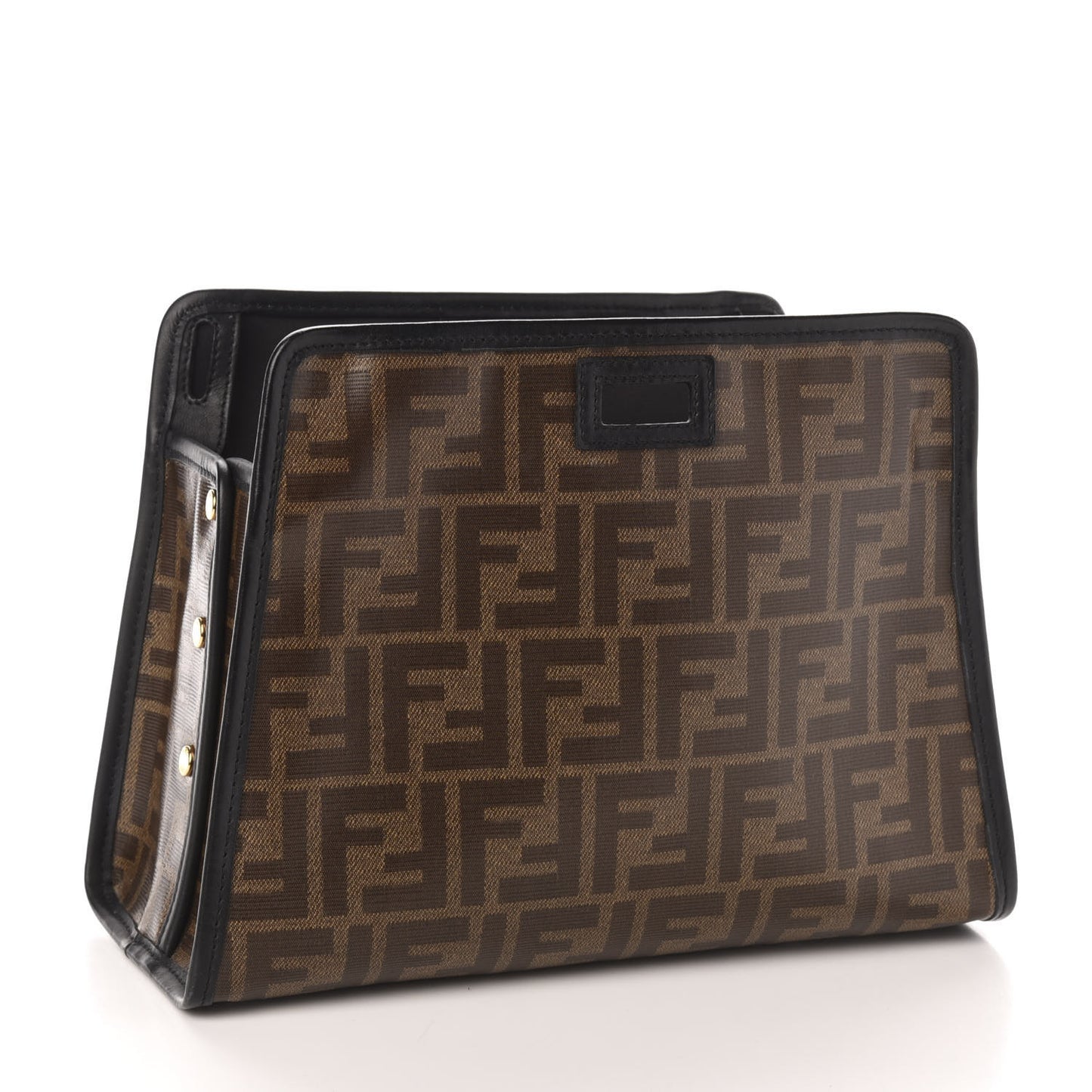 Glazed Fabric Vitello Century FF 1974 Stamp Patch Mini Peekaboo Defender Cover Mogano Panna Black