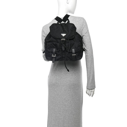 Prada Nylon Vela Saffiano Medium Backpack Black 2 of 12