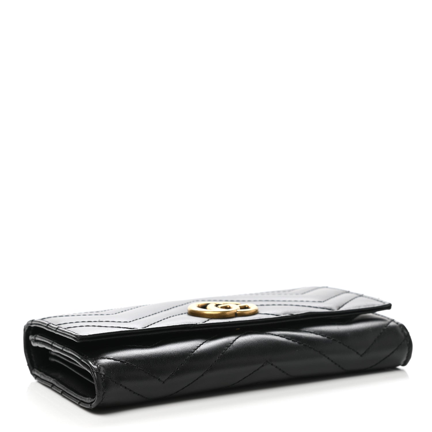 Gucci Calfskin Matelasse GG Marmont Continental Wallet Black 4 of 8