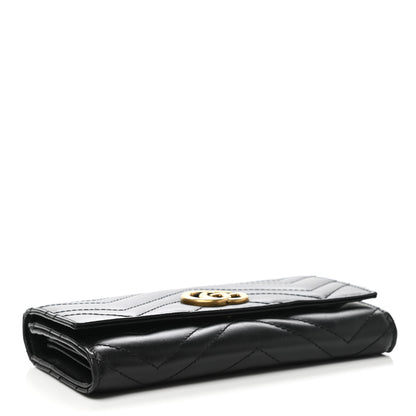Gucci Calfskin Matelasse GG Marmont Continental Wallet Black 4 of 8