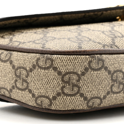 Gucci GG Supreme Monogram Textured Dollar Calfskin Web Mini Ophidia Envelope Shoulder Bag Beige Ebony New Acero 10 of 14