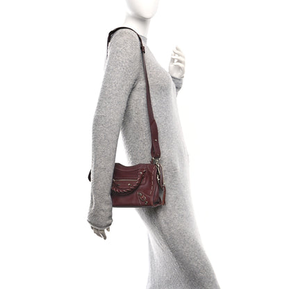 Balenciaga Calfskin Topstitch Classic Silver Hardware Mini City Rouge Lie De Vin 3 of 12