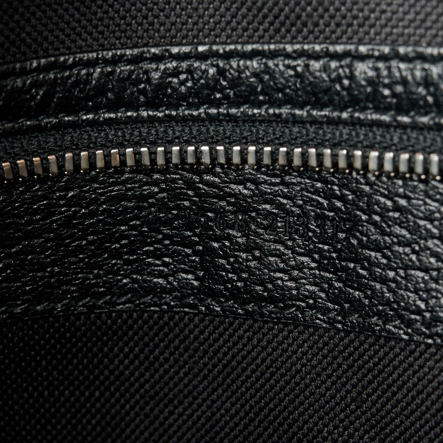 Monogram Jumbo GG Textured Dollar Calfskin Wristlet Messenger Bag Black
