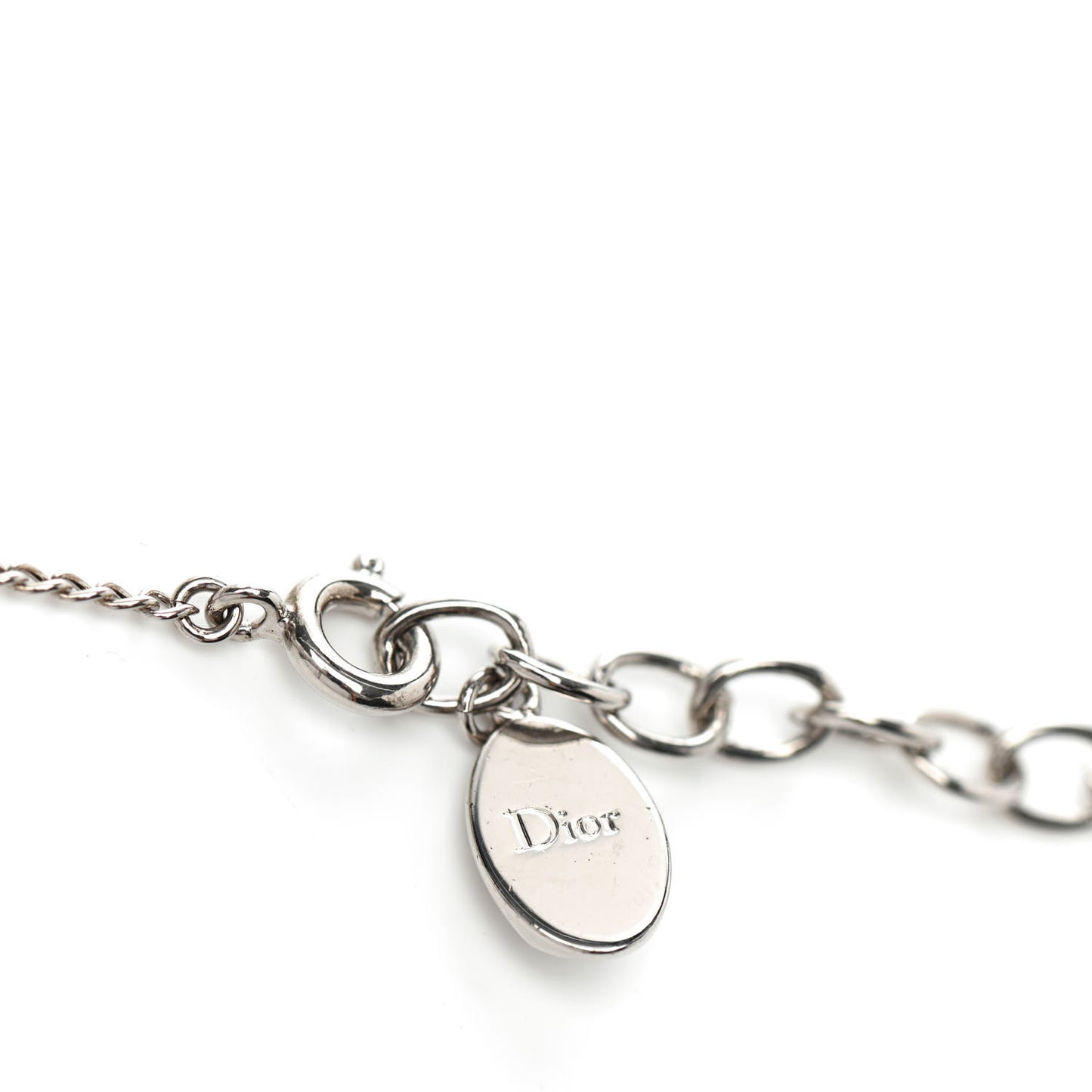 Crystal Bow Necklace Silver