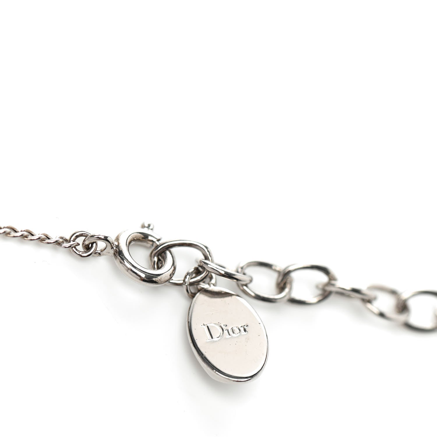 Christian Dior Crystal Bow Necklace Silver 4 of 4