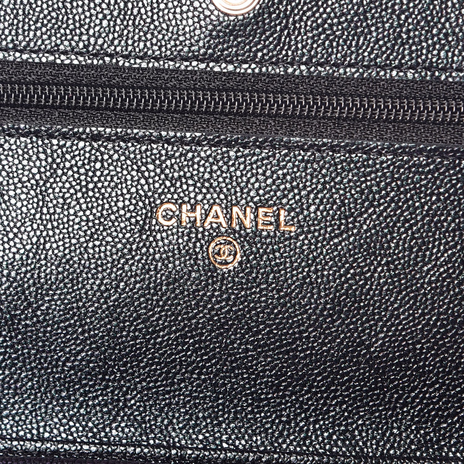 Chanel Iridescent Caviar Quilted Wallet On Chain WOC Black 6 of 12