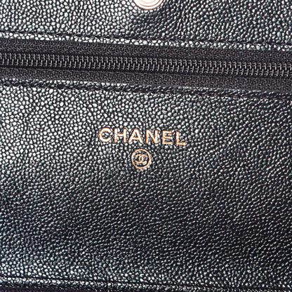 Chanel Iridescent Caviar Quilted Wallet On Chain WOC Black 6 of 12