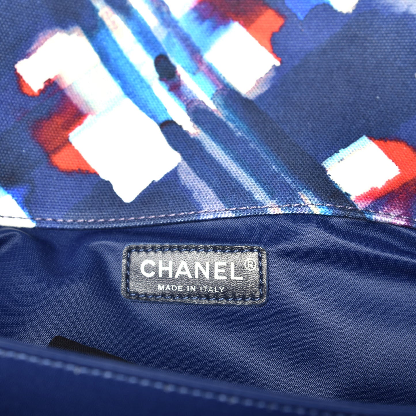 Canvas Airline Printed XXL Travel Flap Bag Blue Red White