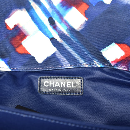 Chanel Canvas Airline Printed XXL Travel Flap Bag Blue Red White 6 of 9