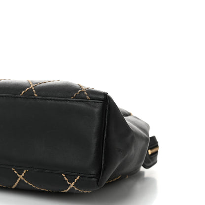 Chanel Calfskin Wild Stitch Shoulder Bag Black 10 of 11