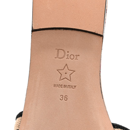 Christian Dior Straw Embroidered Cabinet De La Mer Dway Flat Slide Sandals 36 Multicolor 7 of 9