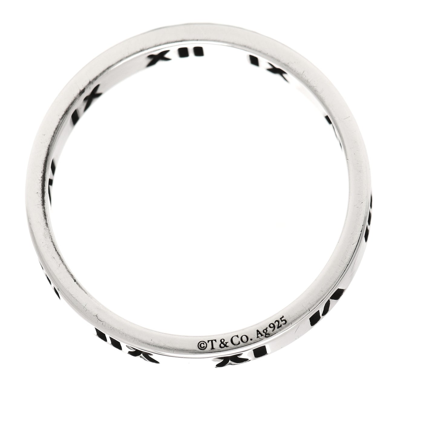 Sterling Silver Narrow Atlas Pierced Ring 56 7.5