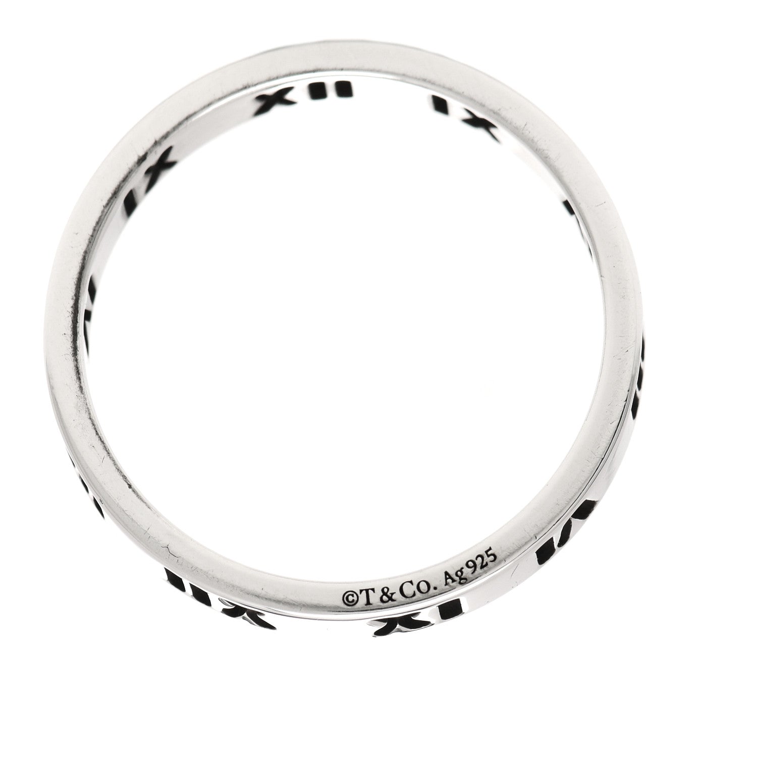Tiffany Sterling Silver Narrow Atlas Pierced Ring 56 7.5 4 of 5