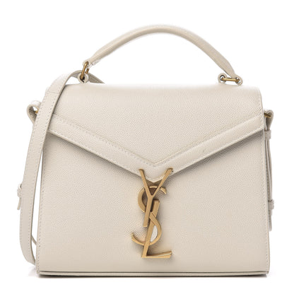 Saint Laurent Grain de Poudre Mini Classic Monogram Cassandra Top Handle Crema Soft Rouge Legion 1 of 11