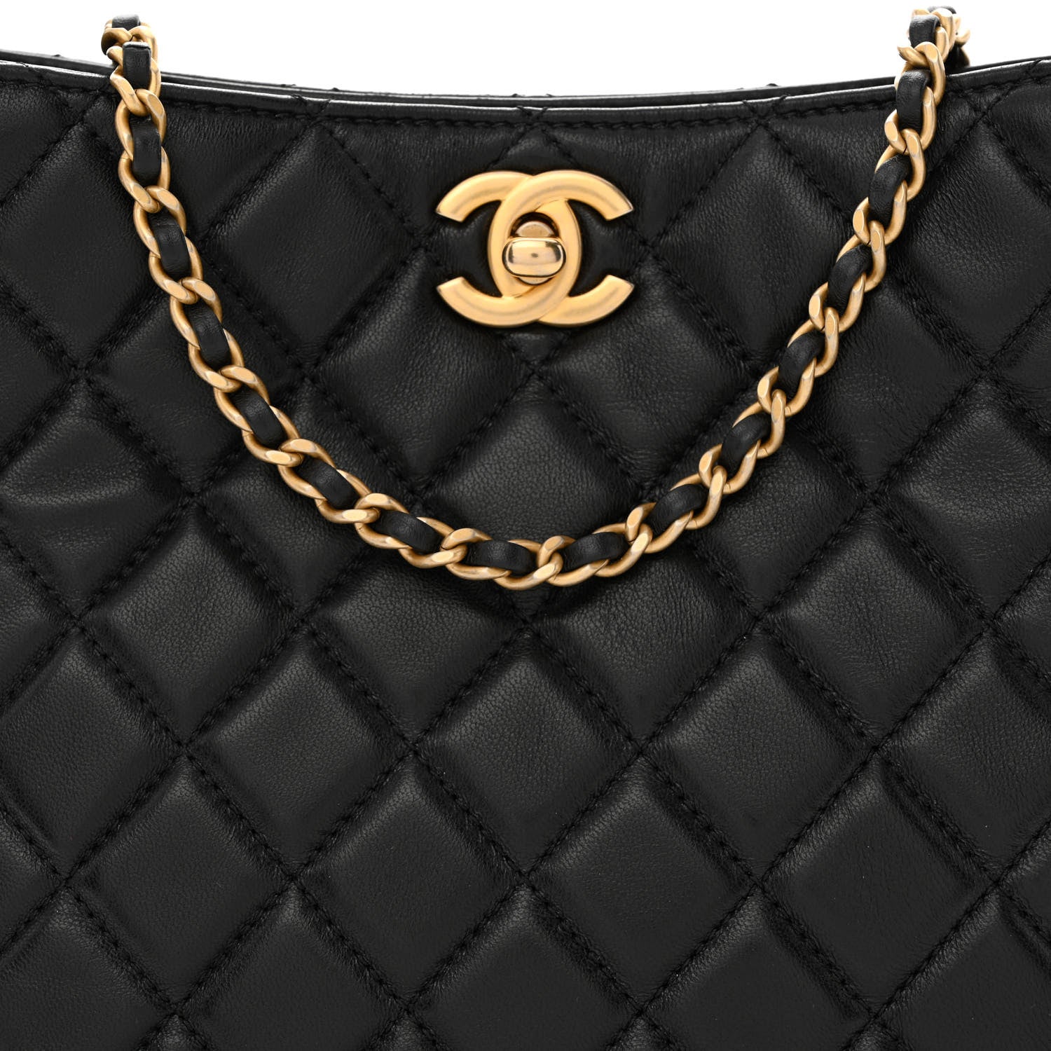 Chanel Lambskin Quilted Small Pearl Crush Hobo Black 8 of 10