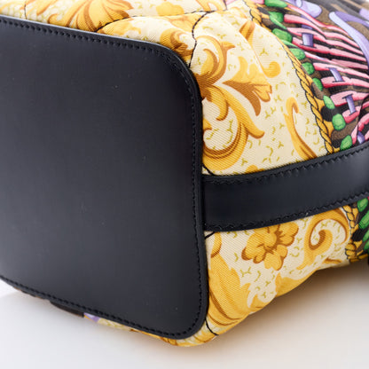 Fendi X VERSACE Silk Vitello Fendace FF Baroque Quilted Mini Mon Tresor Bucket Bag Gold Multicolor 8 of 8