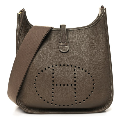 Hermes Taurillon Clemence Evelyne III PM Etoupe 1 of 10