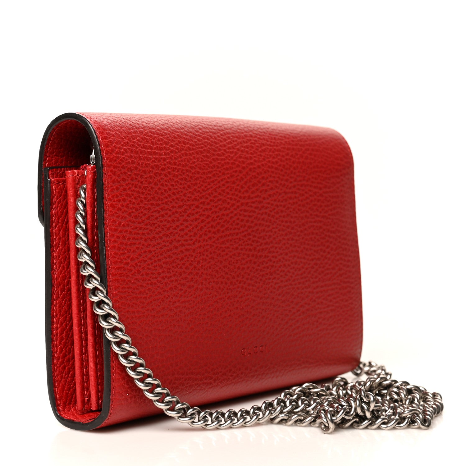Gucci Calfskin Mini Dionysus Chain Wallet Hibiscus Red 3 of 12