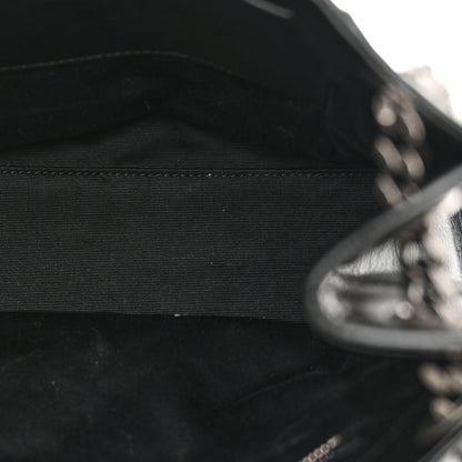 Saint Laurent Crinkled Calfskin Matelasse Monogram Medium Niki Shopper Tote Black 11 of 12