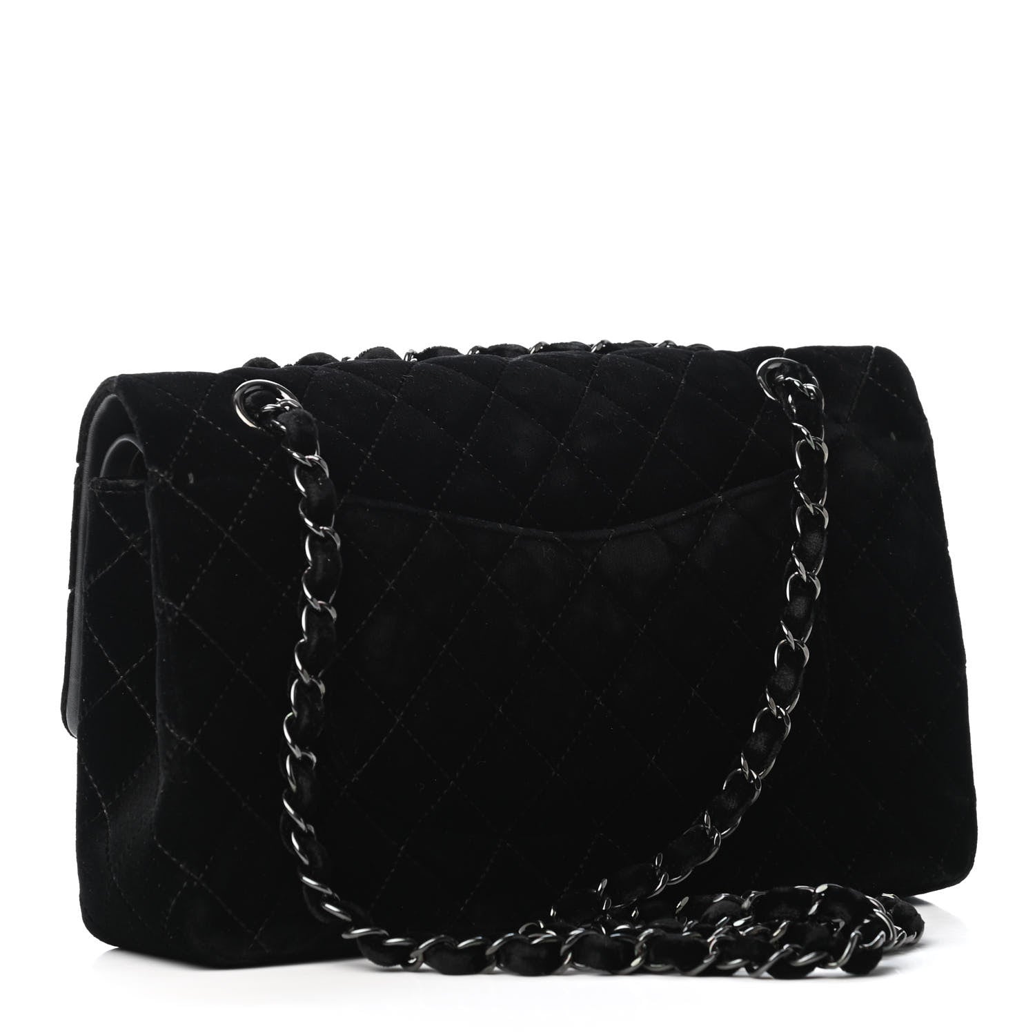 Chanel Velvet Quilted Medium Double Flap So Black 3 of 9