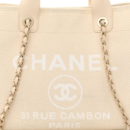 Chanel Mixed Fibers Small Deauville Tote White 10 of 14