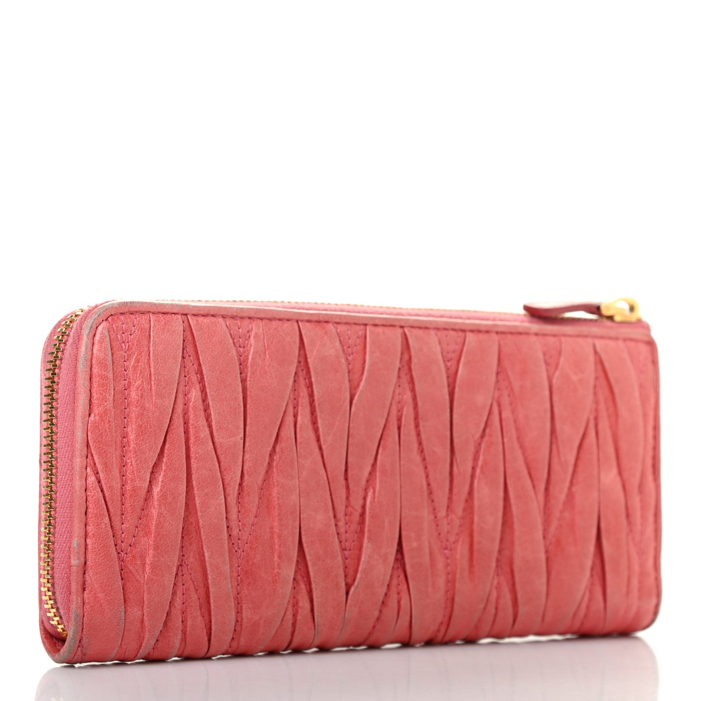 Nappa Matelasse Lux Zip Around Wallet Rosa