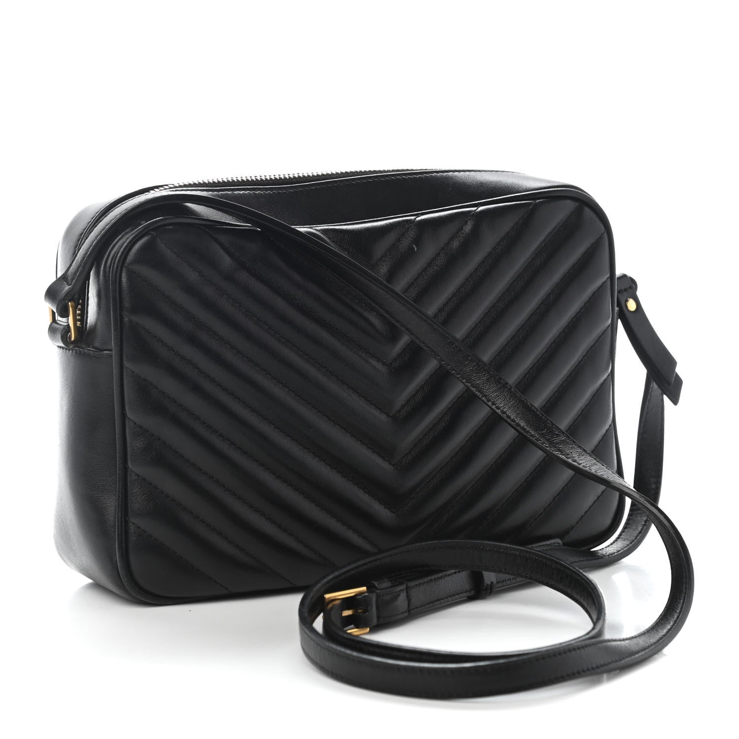 Saint Laurent Calfskin Matelasse Monogram Lou Camera Bag Black 3 of 9