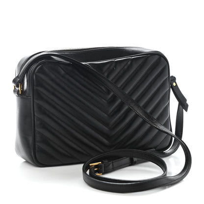Saint Laurent Calfskin Matelasse Monogram Lou Camera Bag Black 3 of 9