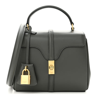 Celine Satinated Calfskin Mini 16 Top Handle Bag Grey 1 of 9