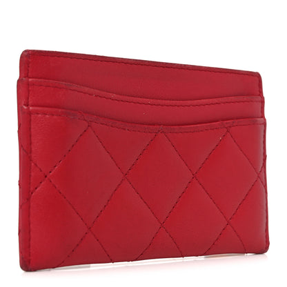 Chanel Lambskin Quilted Card Holder Red 3 of 9