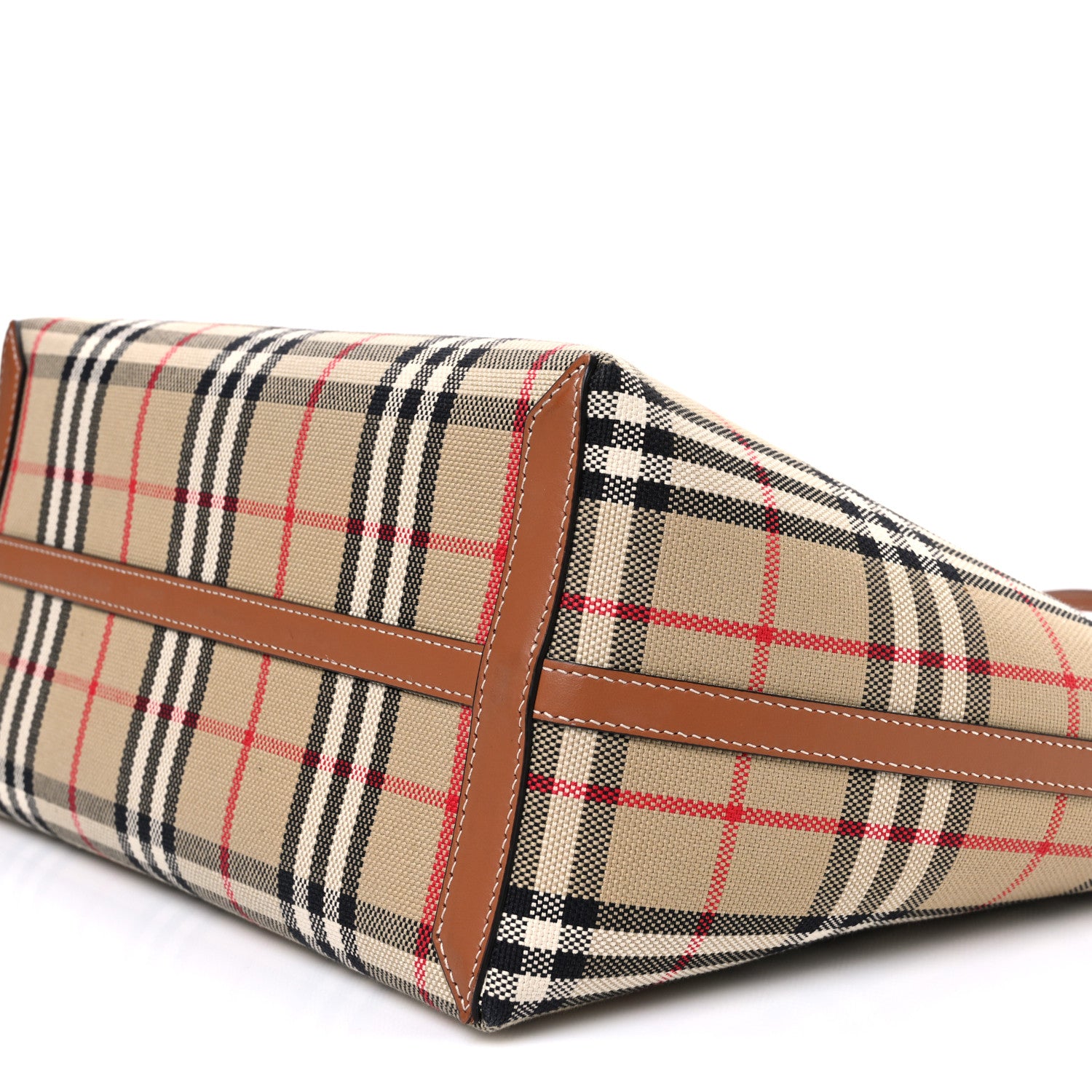 Burberry Cotton Vintage Check Medium London Tote Bag Briar Brown Black 11 of 11