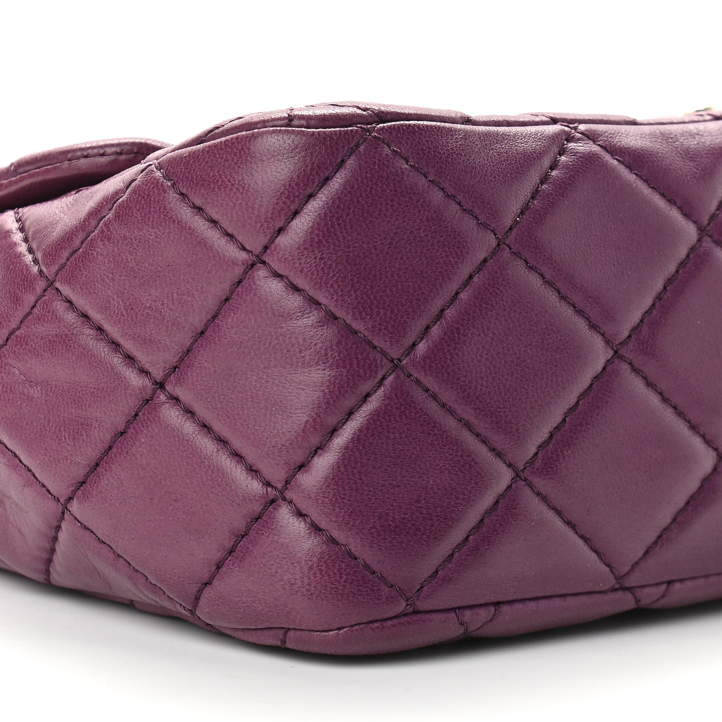 Lambskin Quilted Jumbo Single Flap Purple