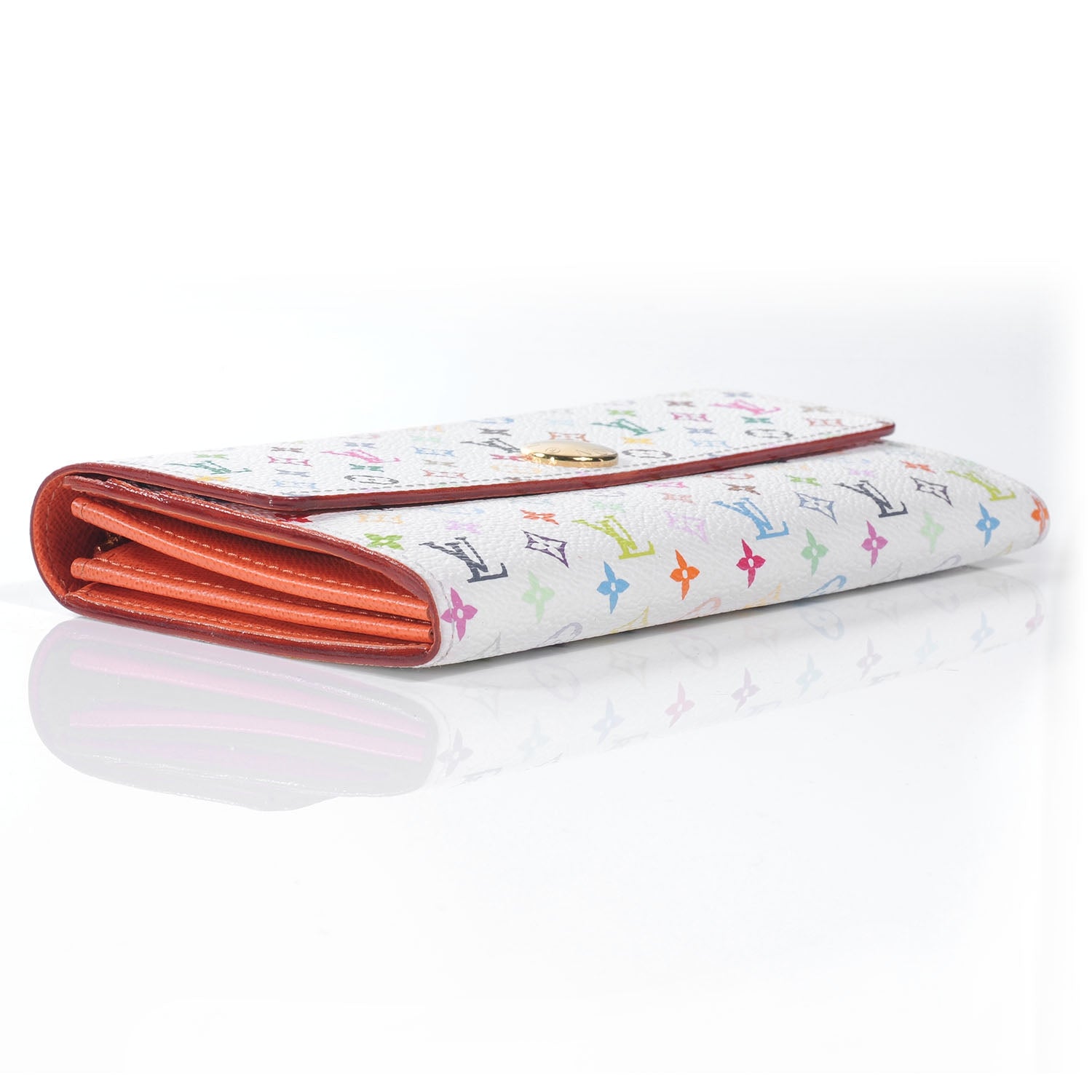 Louis Vuitton Monogram Multicolor Sarah Wallet White Orange 7 of 8